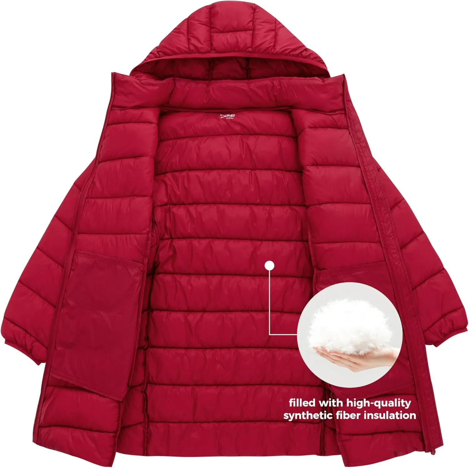 wantdo Women's Plus Size Lightweight Winter Coat Warm Long Puffer Coats with Removable Hood