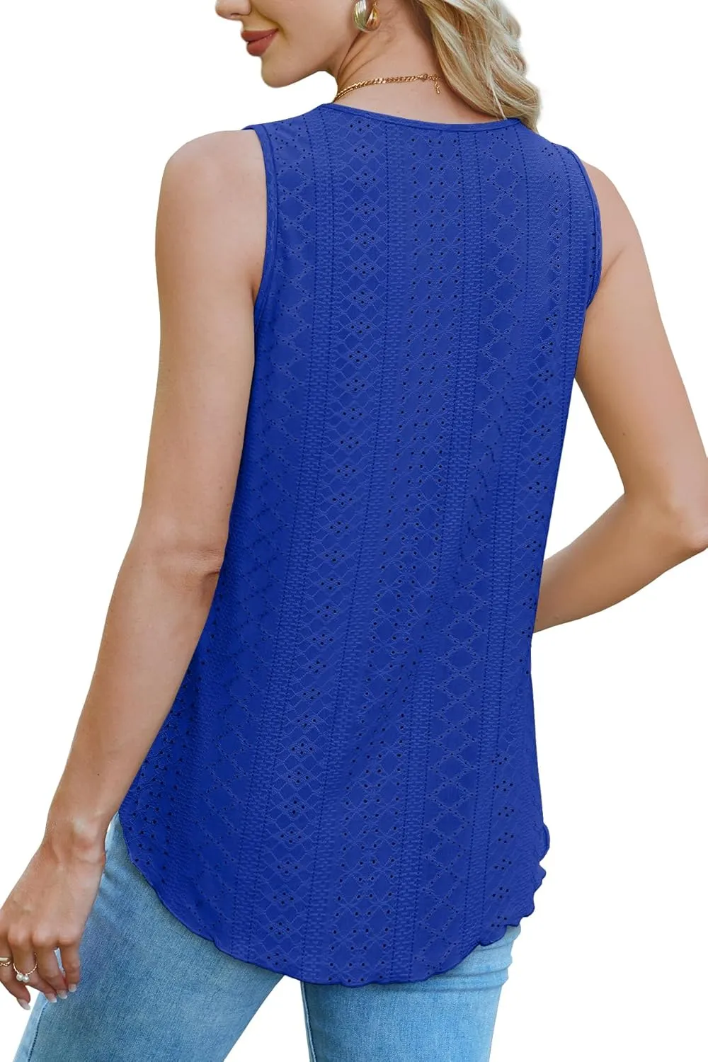 WEESO Womens Tank Tops Square Neck Sleeveless Beach Vacation Clothes Loose Fit Casual Summer Tops