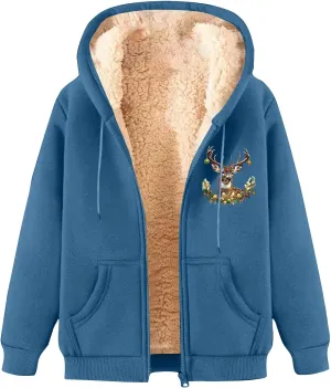 Winter Jackets for Men 2024 Sherpa Lined Full Zip Long Sleeve Fleece Hoodies Heavyweight Casual Warm Coat with Pocket