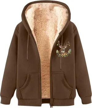 Winter Jackets for Men 2024 Sherpa Lined Full Zip Long Sleeve Fleece Hoodies Heavyweight Casual Warm Coat with Pocket