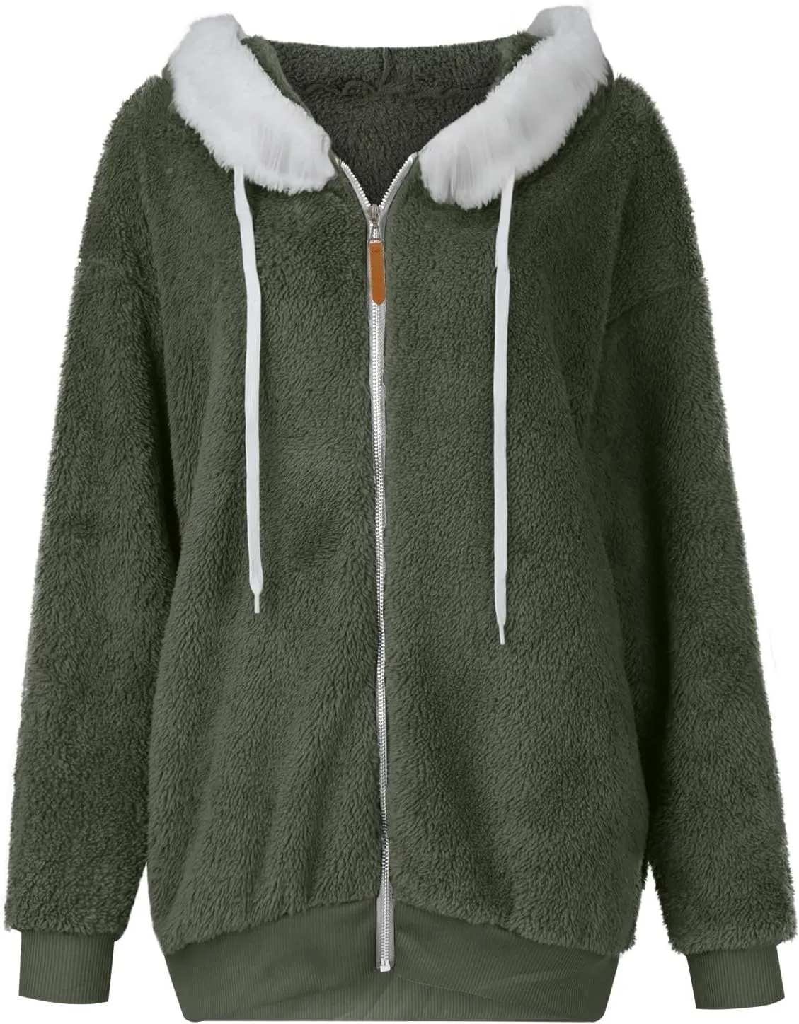 Winter Jackets for Women Fuzzy Fleece Jacket Hooded Color Block Patchwork Cardigan Coats Soft Shaggy Warm Outerwear