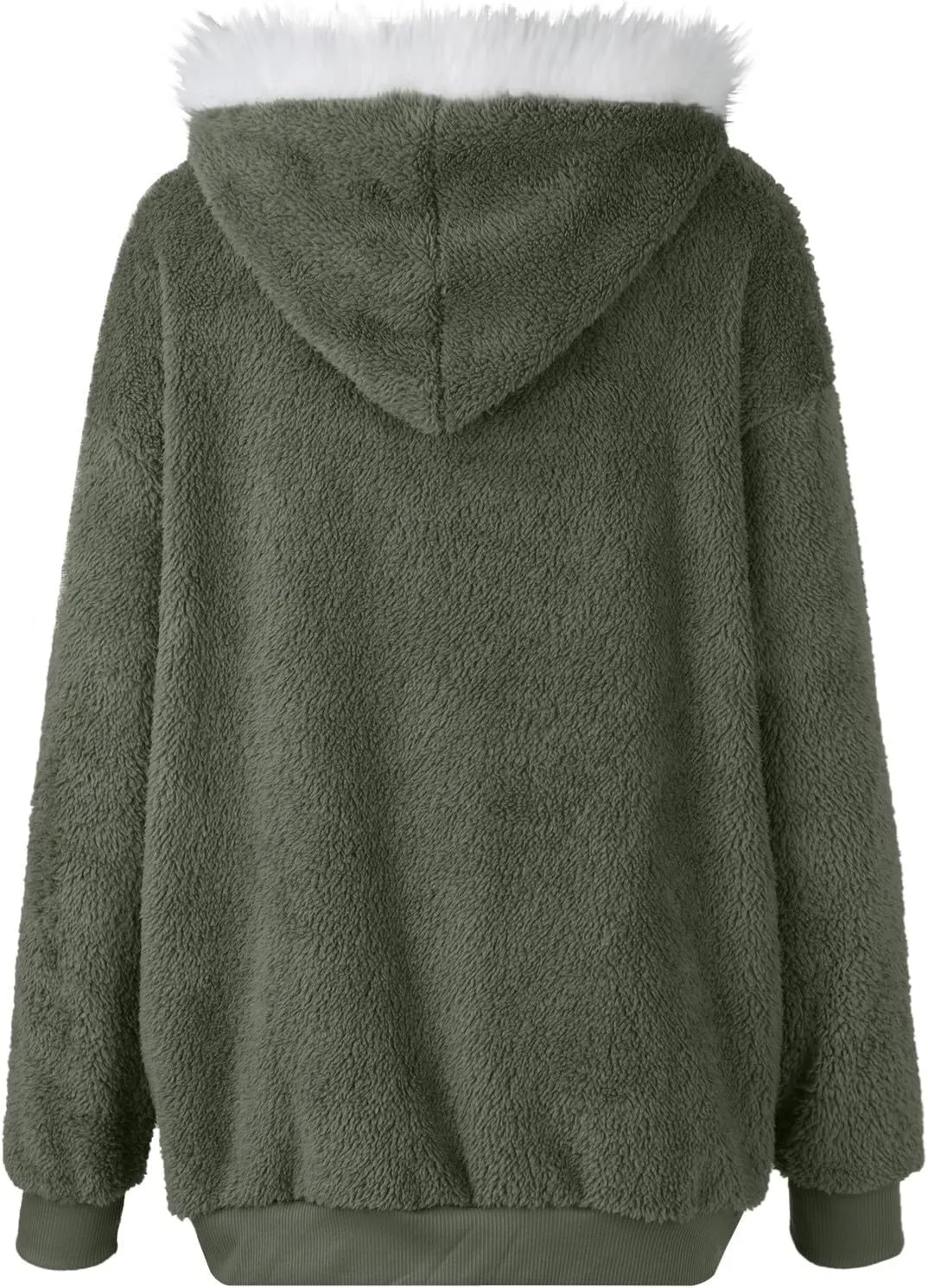 Winter Jackets for Women Fuzzy Fleece Jacket Hooded Color Block Patchwork Cardigan Coats Soft Shaggy Warm Outerwear