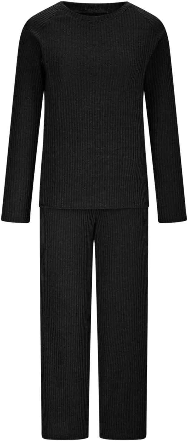 Women 2 Piece Outfits Oversized Long Sleeve Cable Knit Pullover Sweater Top Wide Leg Pants Matching Set