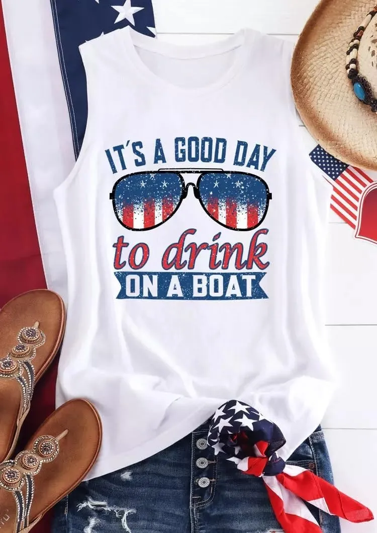Women 4th of July Patriotic Tank Tops USA Flag American Independence Day Shirts Memorial Day Tops BBQ Tee