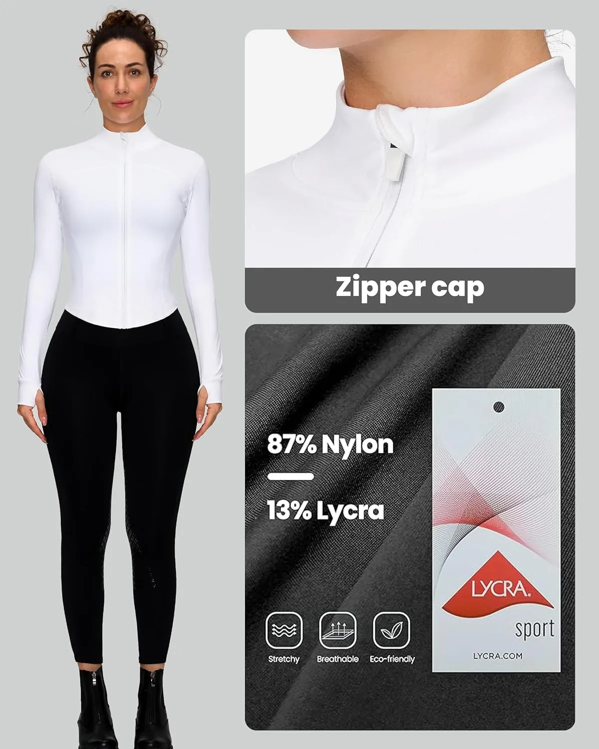 Women BBL Jacket Full Zip UP Workout Athletic Cropped Jacket wIth Thumb Holes Running Yoga Sportswear