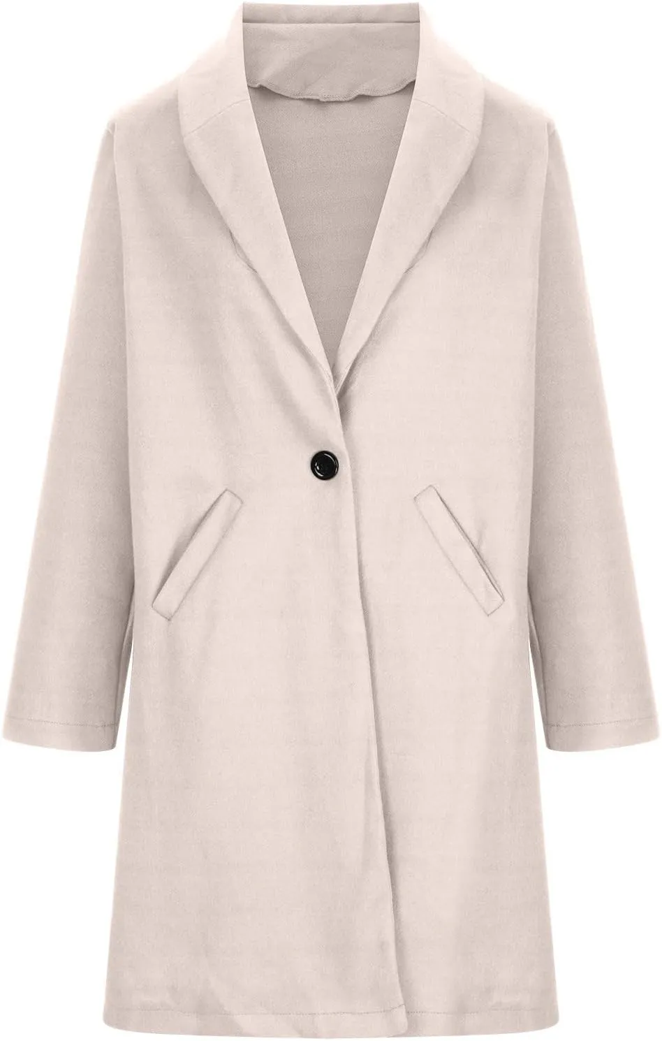 Women Elegant Wool Blend Pea Coat Trench Notch Lapel Winter Warm Long Sleeve Midi Jacket Cardigans Overcoat With Belt