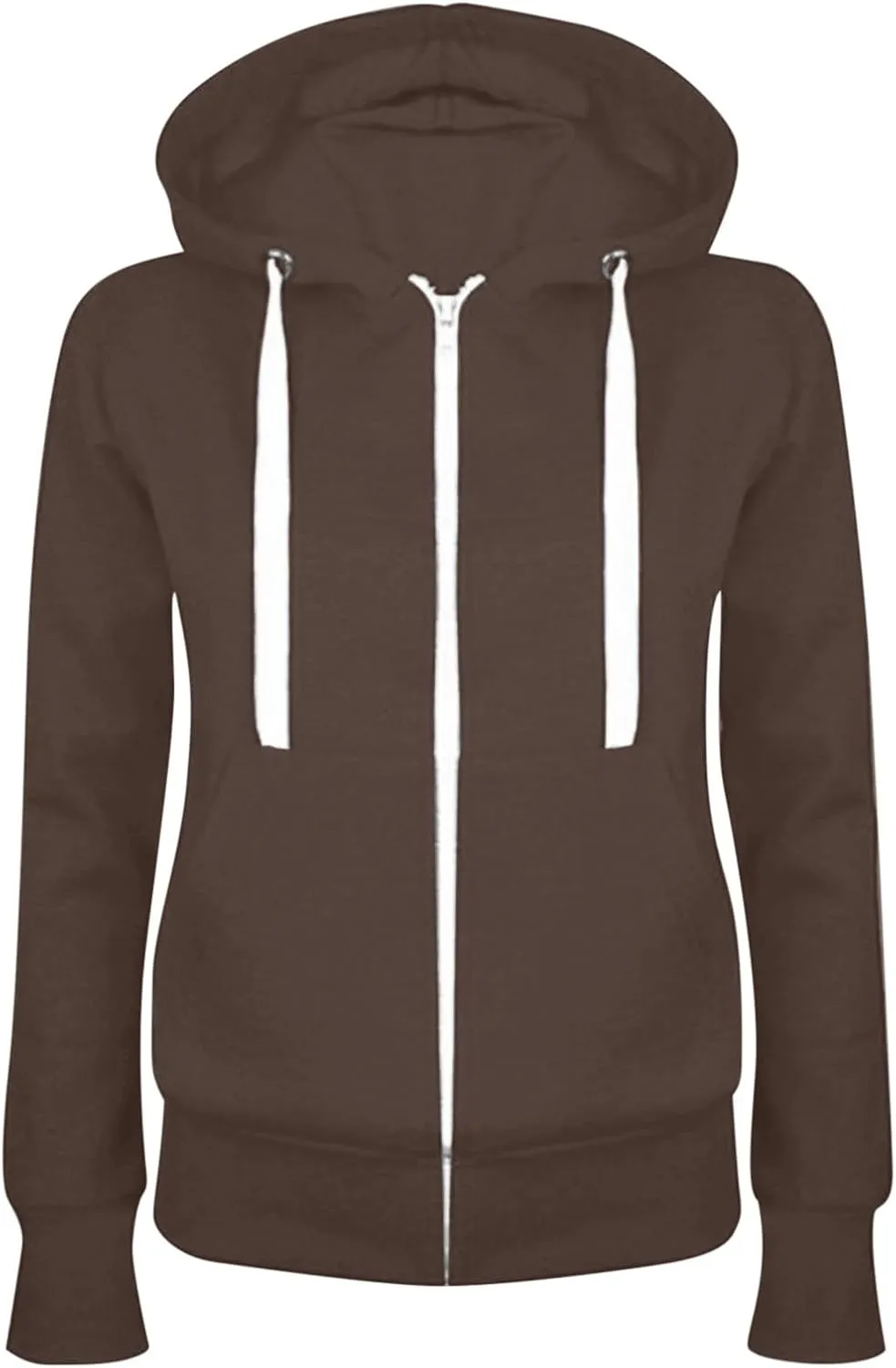 Women Hoodies Long Sleeve Sweatshirts Oversized Solid Casual Full Zipper Jackets Winter Clothes 2023 Fashion Outfits