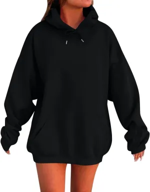 Women Oversized Hoodie Solid Color Drop Sleeve Imitation Cotton Sweatshirt Fashion Y2k Cute Loose Clothes with Pocket