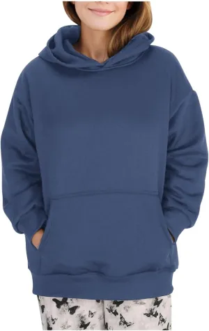 Women Plain Oversized Hoodies Crewneck Hooded Sweatshirt Y2K Cute Pullover Sweater Comfy Fall Outfits Clothes 2024