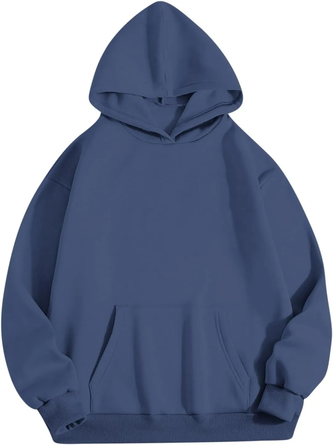 Women Plain Oversized Hoodies Crewneck Hooded Sweatshirt Y2K Cute Pullover Sweater Comfy Fall Outfits Clothes 2024