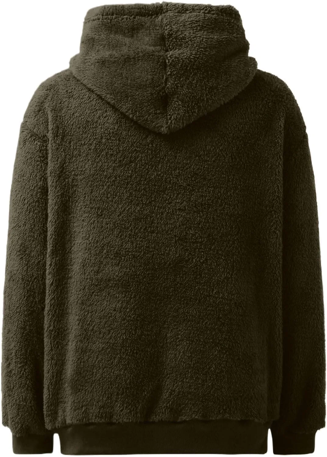 Women Sherpa Hoodie Fuzzy Fleece Quarter Zip Pullover Loose Comfy Plush Sweatshirt with Pockets Cute Winter Clothes
