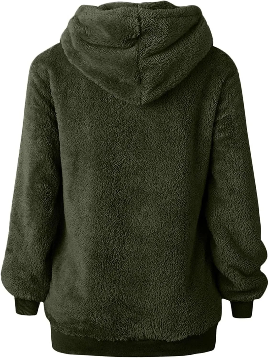 Women Sherpa Hoodie Fuzzy Fleece Quarter Zip Pullover Loose Comfy Plush Sweatshirt with Pockets Cute Winter Clothes
