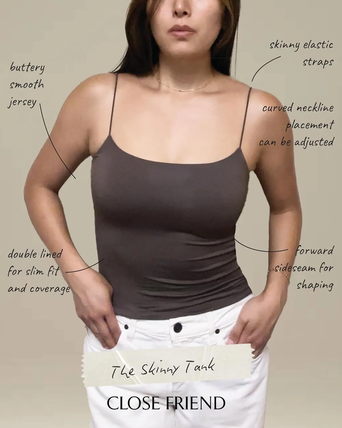 Women Summer Thin Strap Tank TOP - Double Layer Sexy CAMI - Basic Casual Going Out Shirt Spaghetti Strap