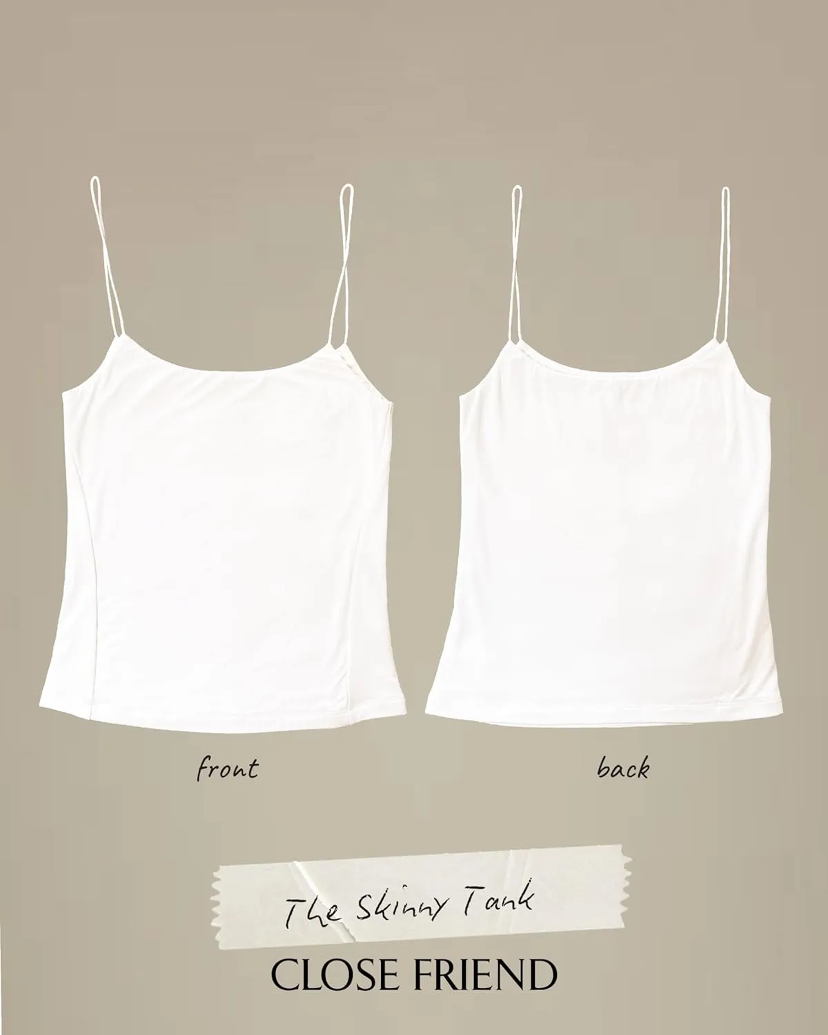 Women Summer Thin Strap Tank TOP - Double Layer Sexy CAMI - Basic Casual Going Out Shirt Spaghetti Strap