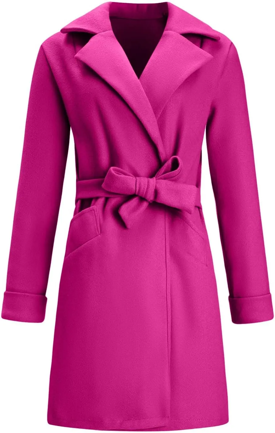 Women Trendy Trench Coat Classic Business Blazers Coat Lapel Peacoat Solid Overcoat Fall Winter Temperament Outwear