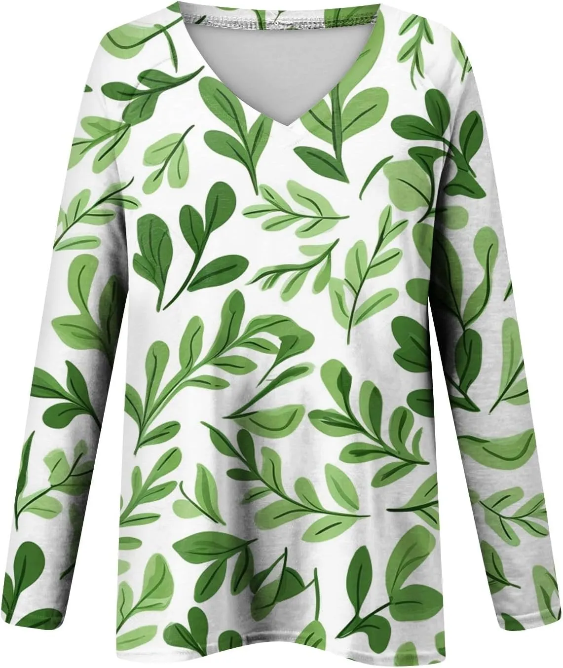 Women's 2025 Fall Long Sleeve Tops V Neck Sexy Floral Print Tee Tops Trendy Cute Loose Fit Dressy Winter Sweatshirt