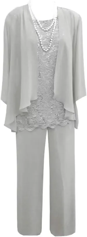 Women's 3 Pieces Mother of The Bride Dress Pant Suits with Jacket for Wedding Guest Dress
