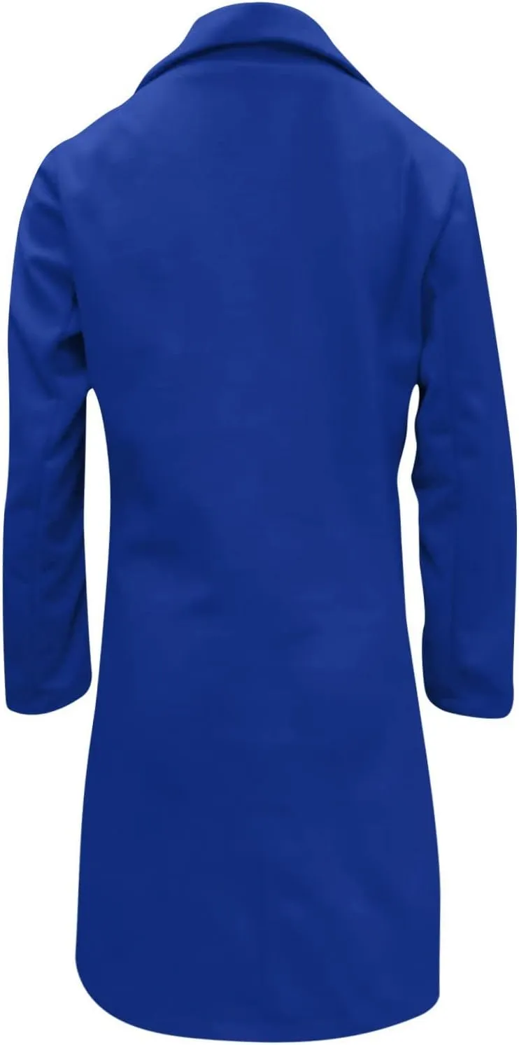 Women's Basic Wool Blend Pea Coats,Essential Double Breasted Midi Wool Blend Pea Coats Blazer Warm Winter Big Jackets