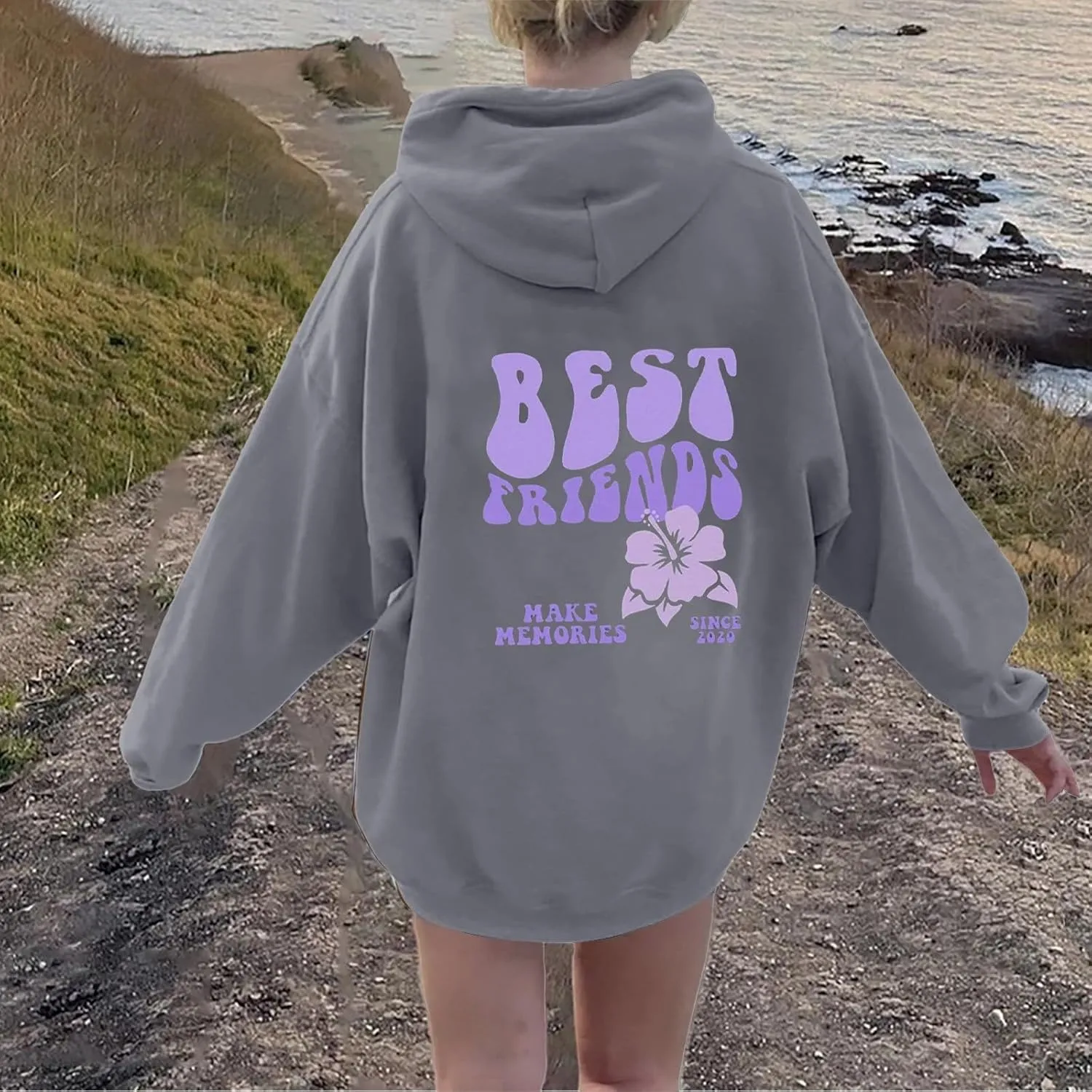 Womens Cute Hoodies Pink Hoodie Long Sleeve Oversized Letter Print Graphic Sweatshirts Teen Girl Y2K Preppy Clothes