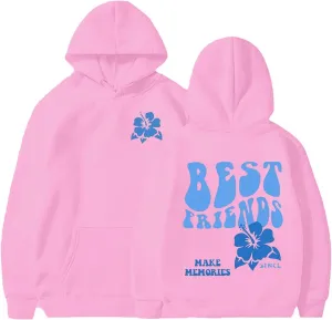 Womens Cute Hoodies Pink Hoodie Long Sleeve Oversized Letter Print Graphic Sweatshirts Teen Girl Y2K Preppy Clothes