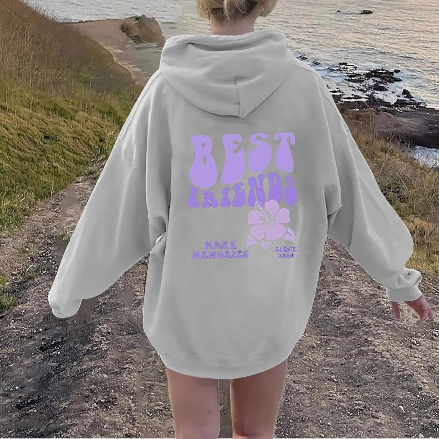 Womens Cute Hoodies Pink Hoodie Long Sleeve Oversized Letter Print Graphic Sweatshirts Teen Girl Y2K Preppy Clothes
