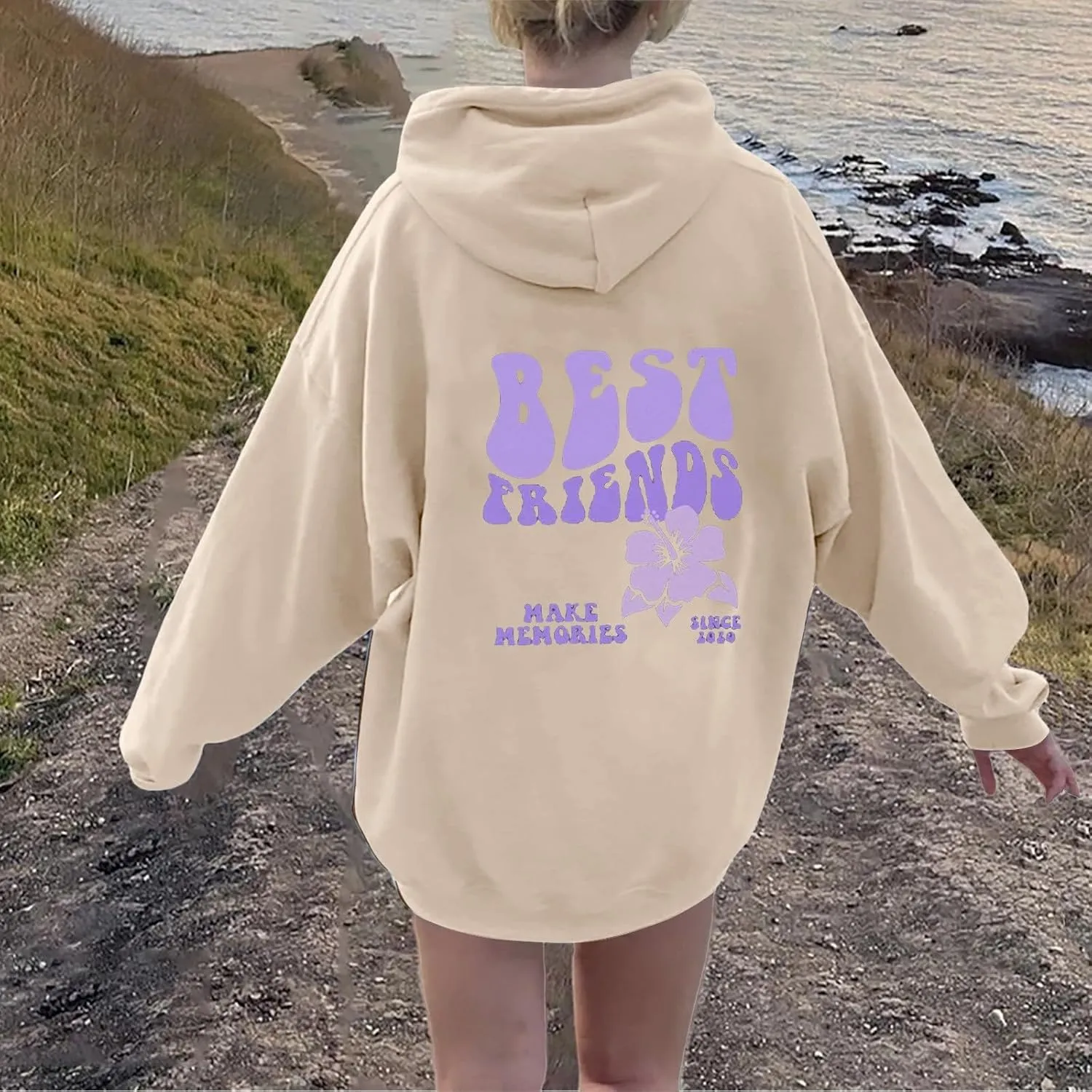 Womens Cute Hoodies Pink Hoodie Long Sleeve Oversized Letter Print Graphic Sweatshirts Teen Girl Y2K Preppy Clothes
