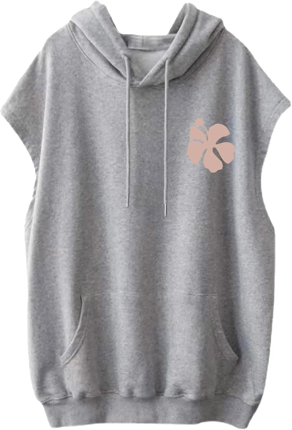 Womens Hawaii Hooded Tank Top,Palm Graphic Print Cap Sleeve Athletic Exercise Loose Fit Casual Oversized Hoodie Vest