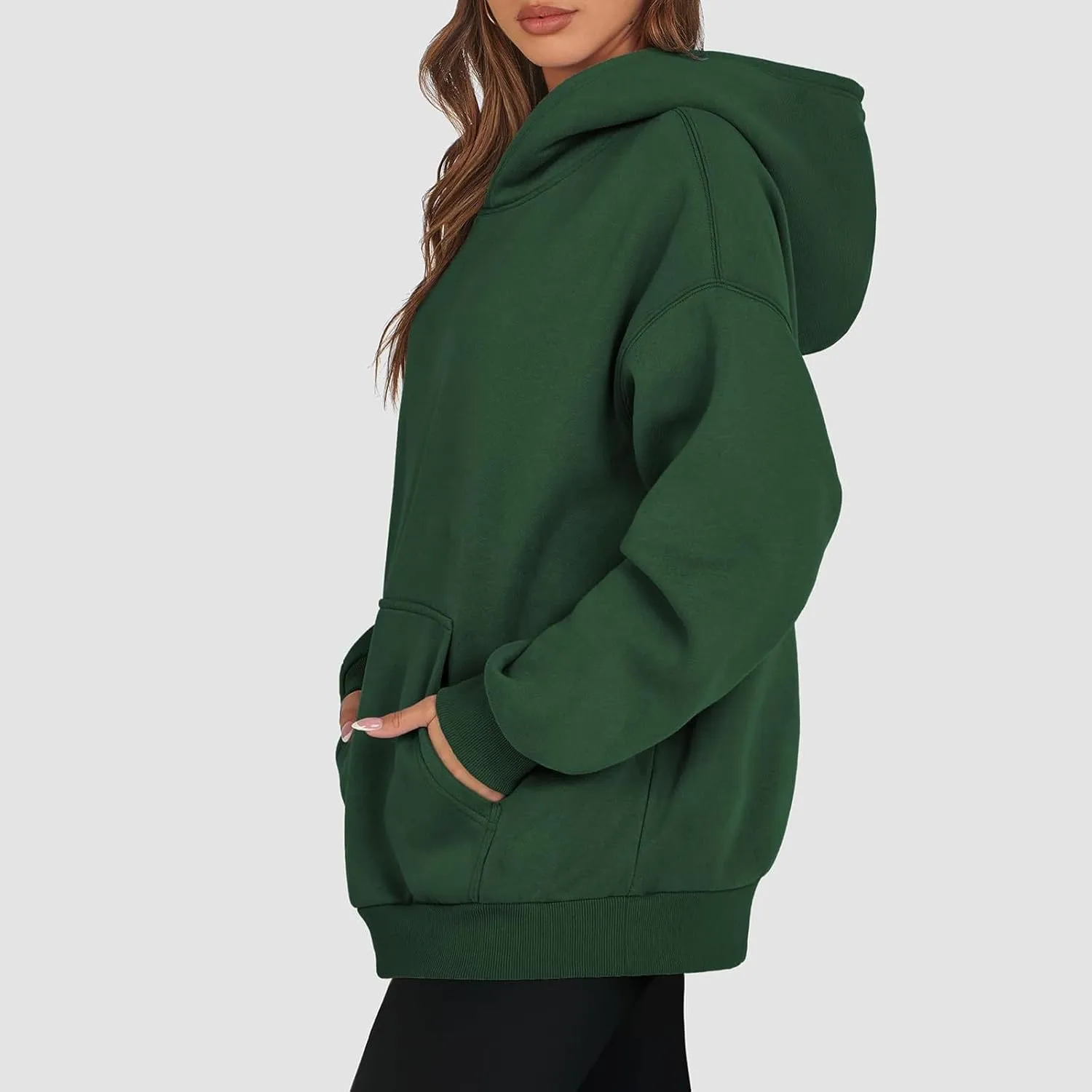 Womens Hoodies Oversized Sweatshirts Long Sleeve Fleece Hooded Sweatshirt Casual Pullover Top Fall Outfits with Pocket