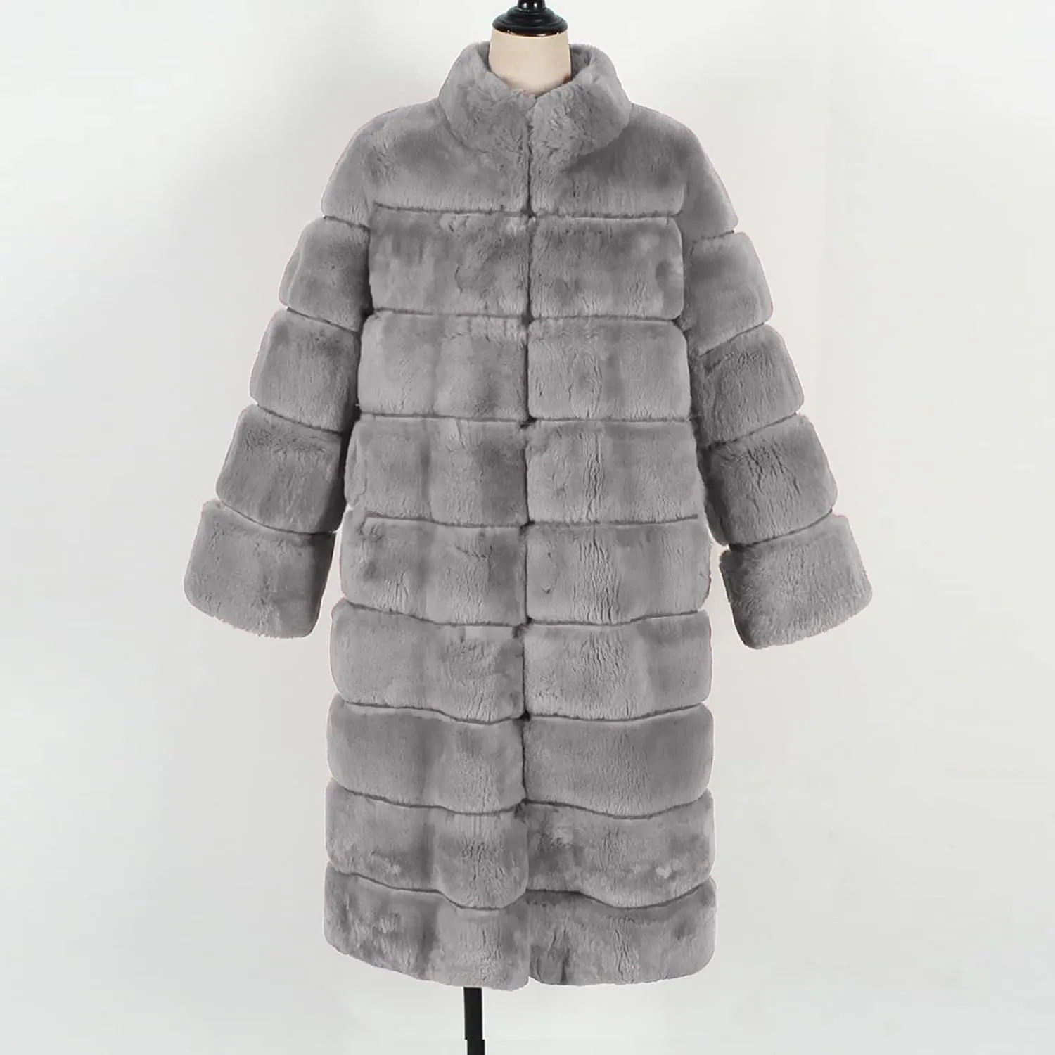 Womens Luxury Faux Fur Coats Winter Long Cardigan Vintage Fuzzy Warm Jacket Oversized Soft Solid Open Front Overcoat