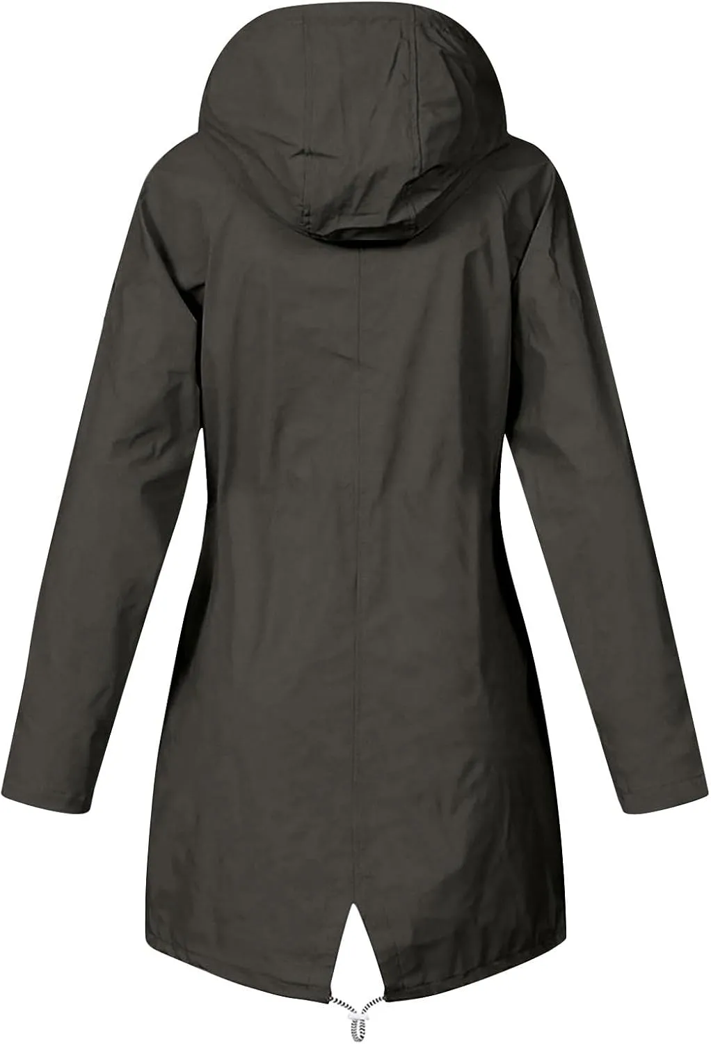 Women's Raincoat Windbreaker Zipper Hoodies Rain Jacket Waterproof Lightweight Outdoor Rain Coat Hooded Trench Coats
