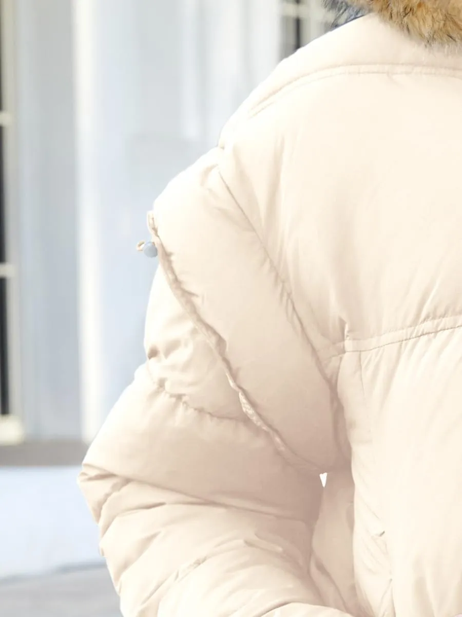 Women's Winter Down Jacket with Removable Sleeves Lightweight Vest Warm Coat with Pockets Outerwear