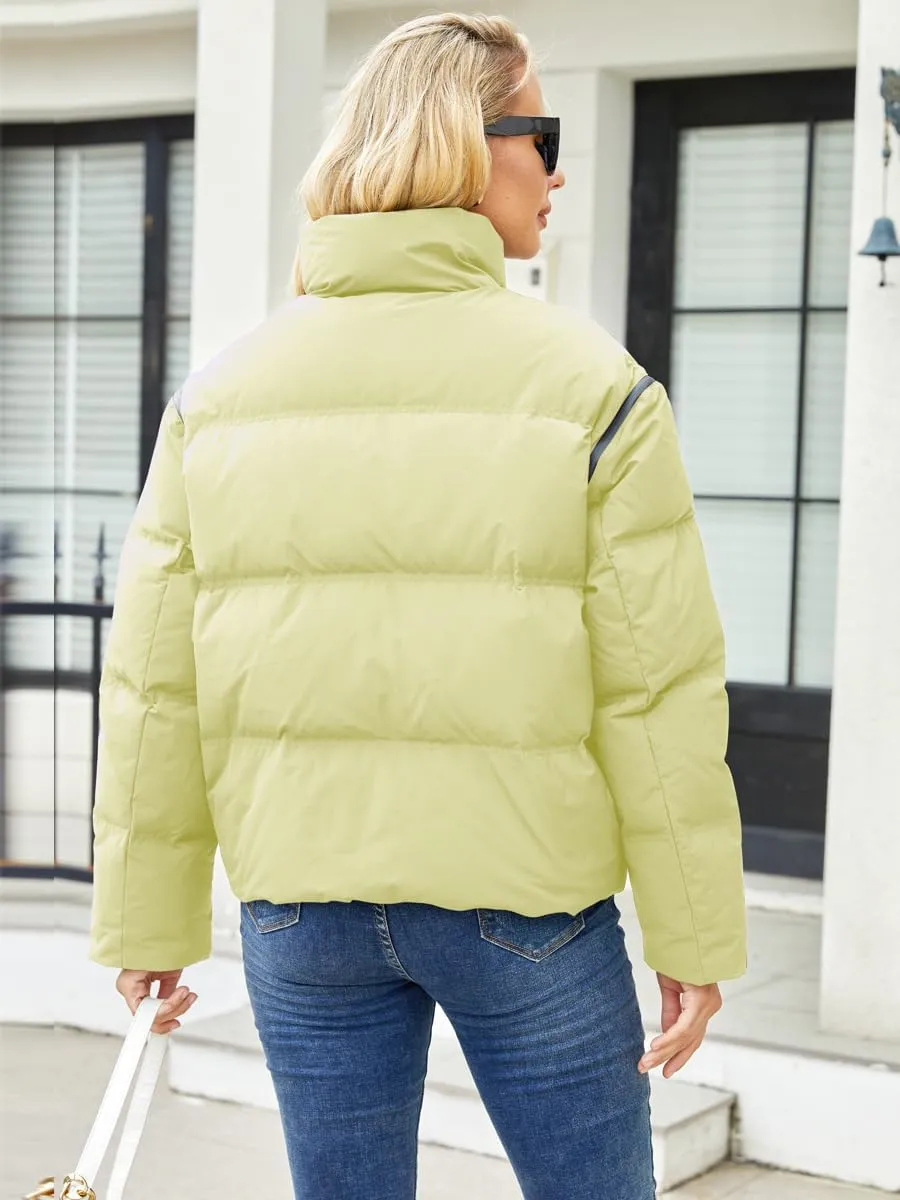 Women's Winter Down Jacket with Removable Sleeves Lightweight Vest Warm Coat with Pockets Outerwear