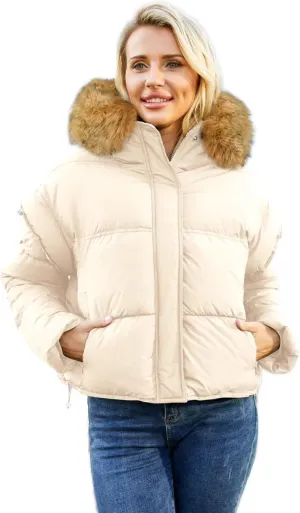 Women's Winter Down Jacket with Removable Sleeves Lightweight Vest Warm Coat with Pockets Outerwear
