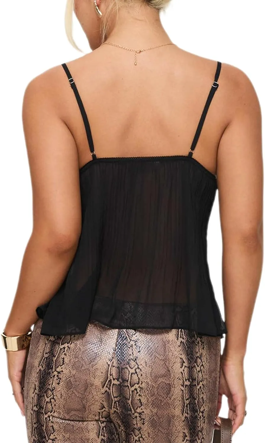 Womens Y2k Crop Tank Top Spaghetti Strap Deep V Neck Tie Front Camisole Sleeveless Ruched Ruffle Cami Shirts