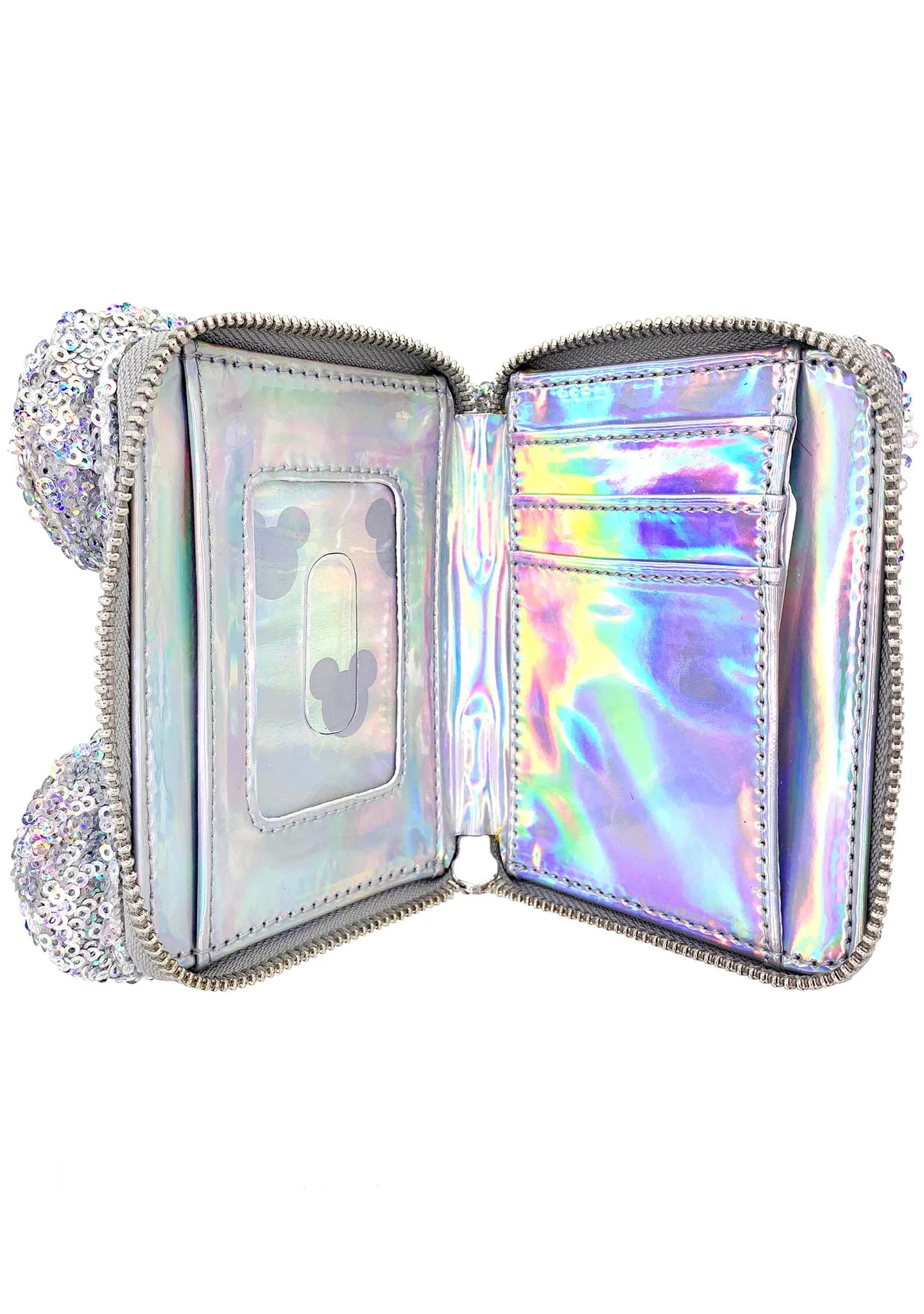 X LASR Exclusive Disney Holographic Sequin Minnie Zip Wallet