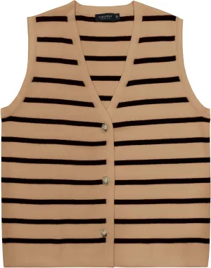 YAMANMAN Sweater Vest for Women Striped Knit Cropped Tank Tops Sleeveless Button Up Cardigan Sweater Vests 2024 Fashion