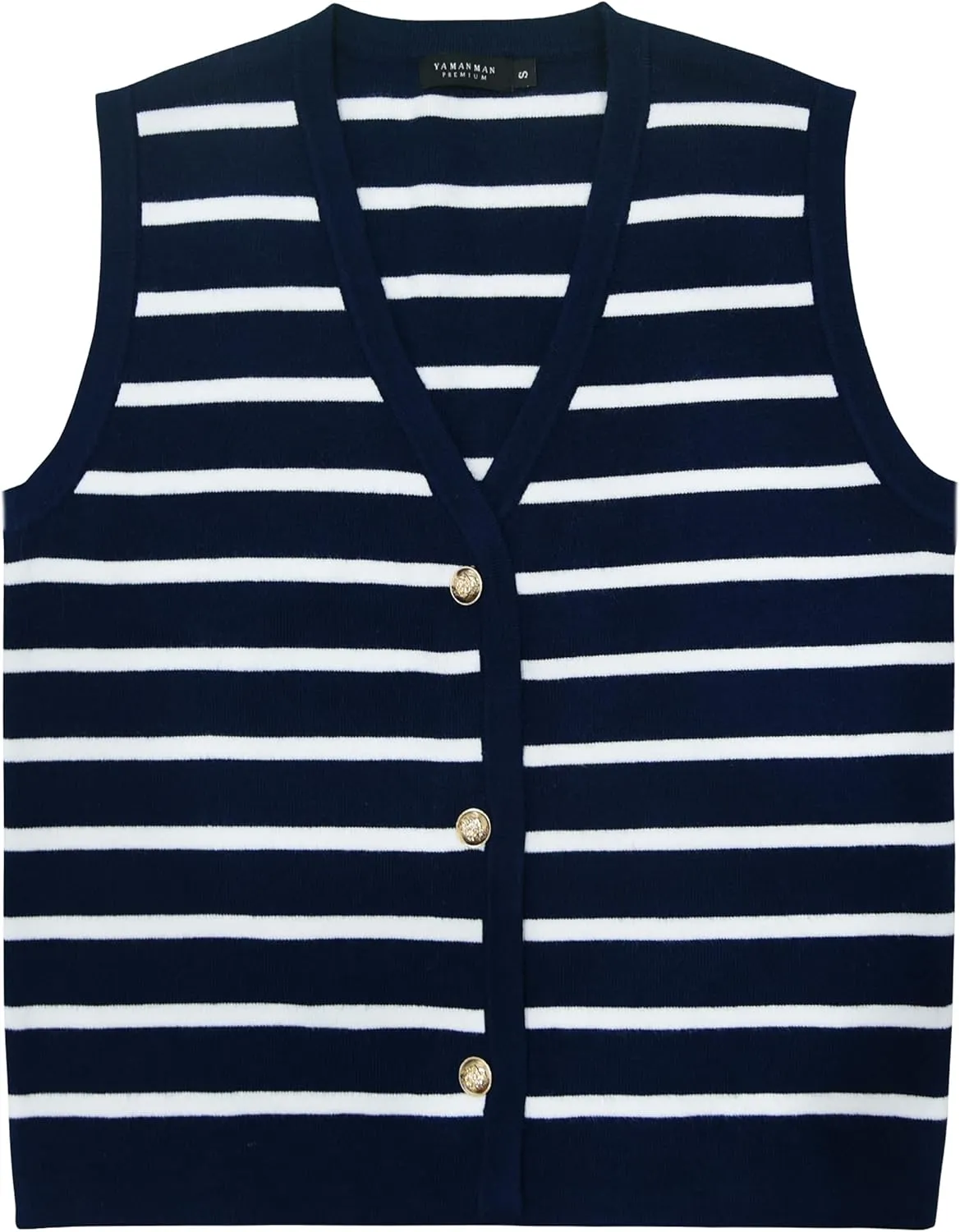 YAMANMAN Sweater Vest for Women Striped Knit Cropped Tank Tops Sleeveless Button Up Cardigan Sweater Vests 2024 Fashion