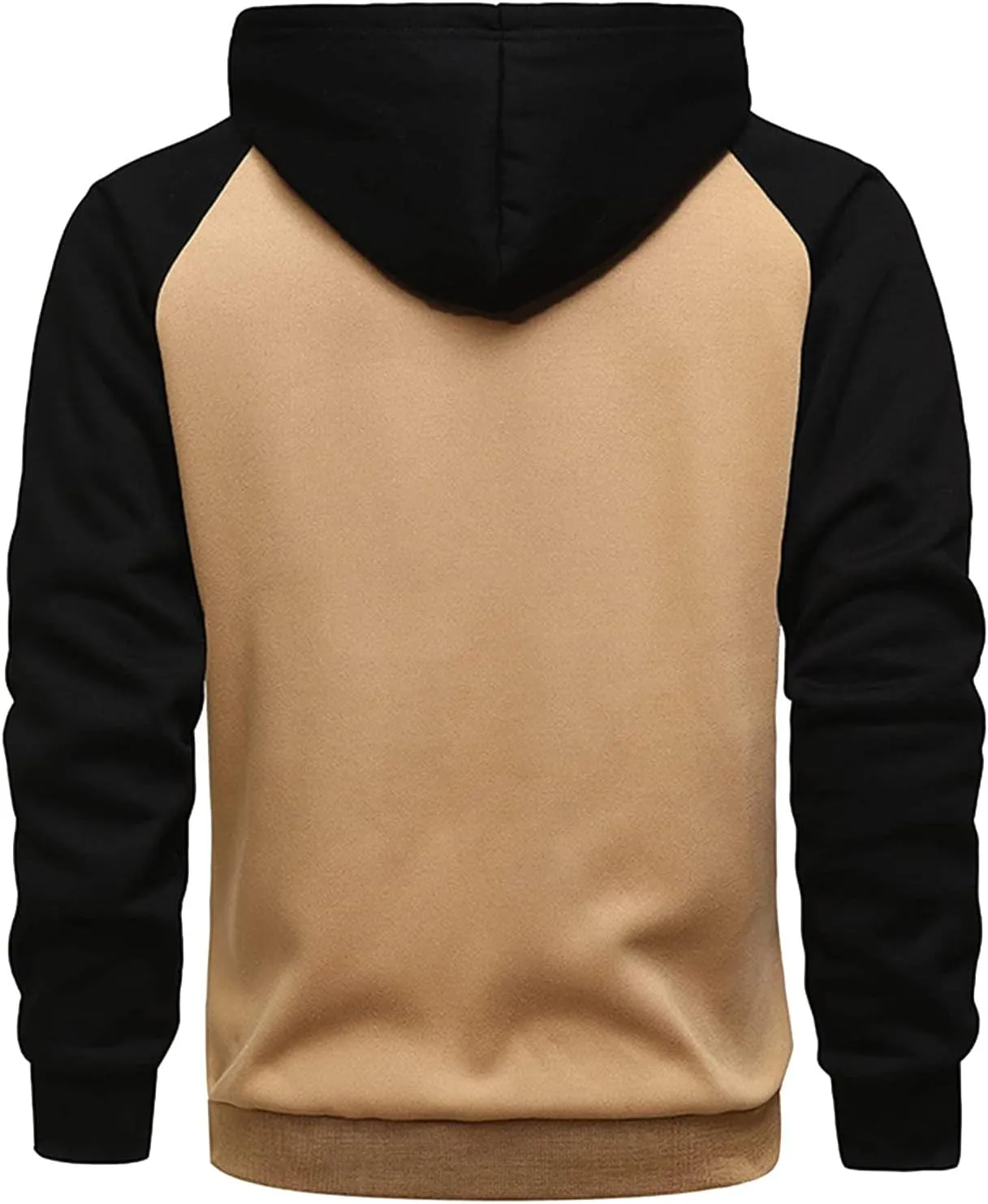 Ymosrh Men's Hoodie Color Contrast Zipper Cardigan Hooded Sweatshirt Plus Size Casual Plush Outwear Hoodies, M-3XL