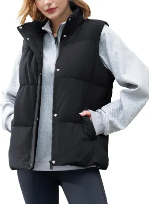 YUCOLEN Down Puffer Vest for Women Lightweight Warm Sleeveless Puffer Jacket 2024 Women Winter Trendy Puffy Vests