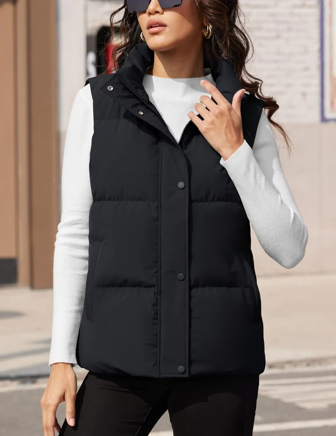 YUCOLEN Down Puffer Vest for Women Lightweight Warm Sleeveless Puffer Jacket 2024 Women Winter Trendy Puffy Vests