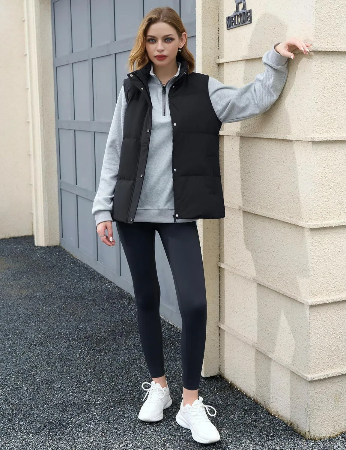 YUCOLEN Down Puffer Vest for Women Lightweight Warm Sleeveless Puffer Jacket 2024 Women Winter Trendy Puffy Vests
