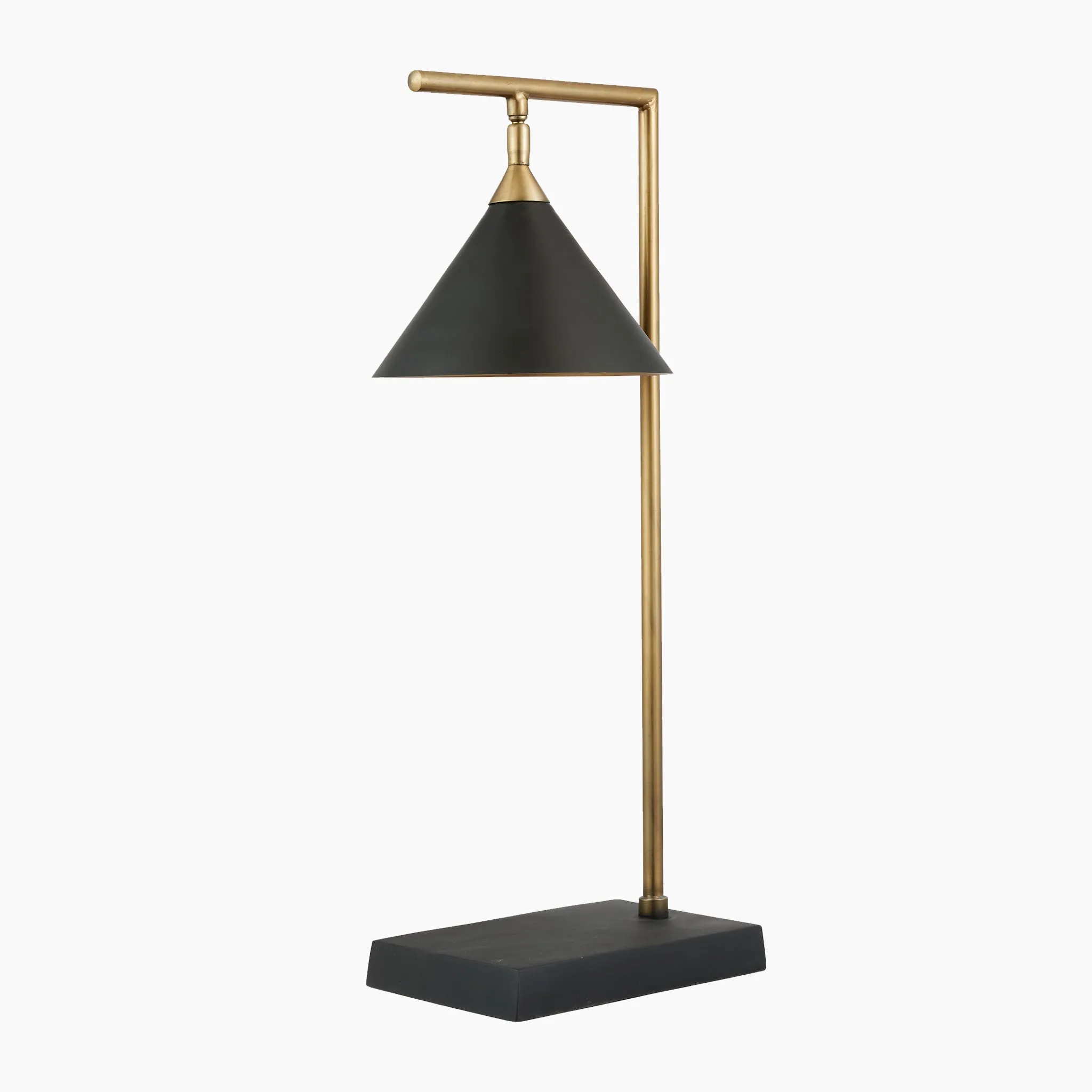 Zeta Matt Black and Antique Brass Table Lamp